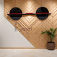 Modern Dual Disk Wall Shelf (Black & Red)