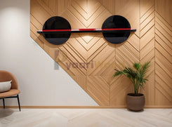 Modern Dual Disk Wall Shelf (Black & Red)