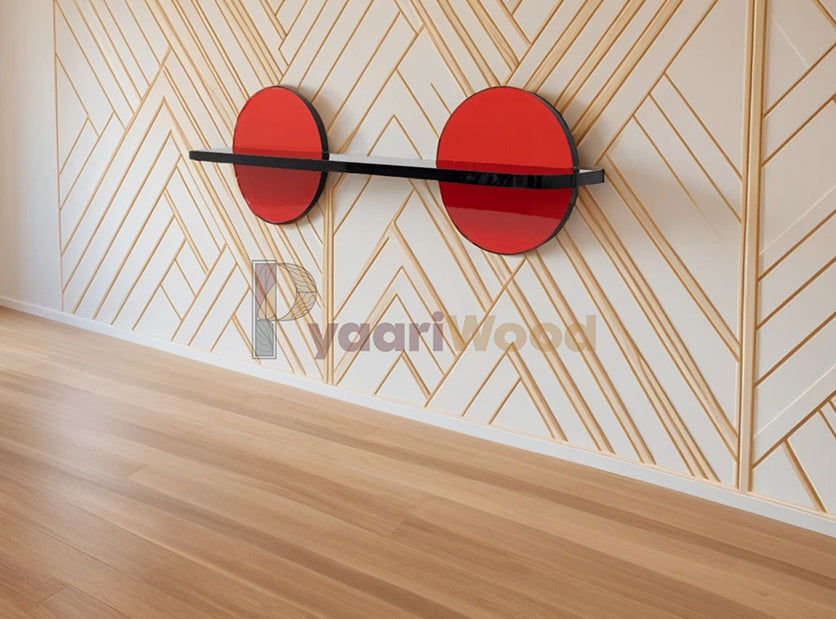 Modern Dual Disk Wall Shelf (Red & Black)