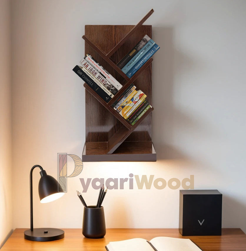 Modern Zigzag Wall-Mounted Bookshelf