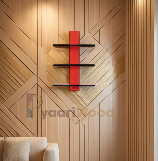 Modern Minimalist Wall Shelf (Red & Black)