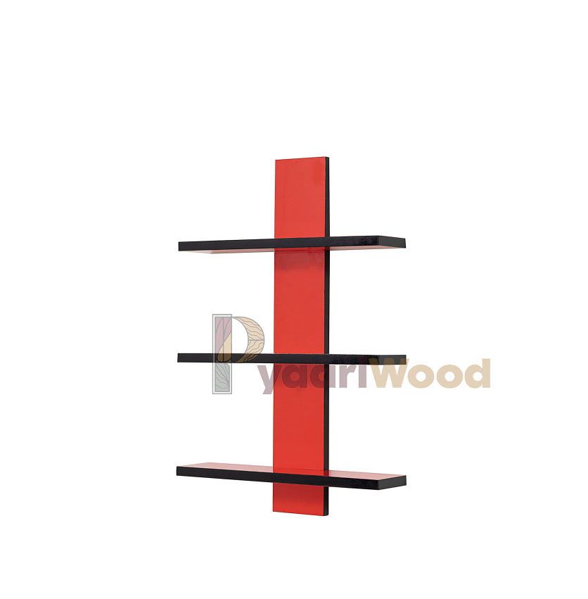 Modern Minimalist Wall Shelf (Red & Black)